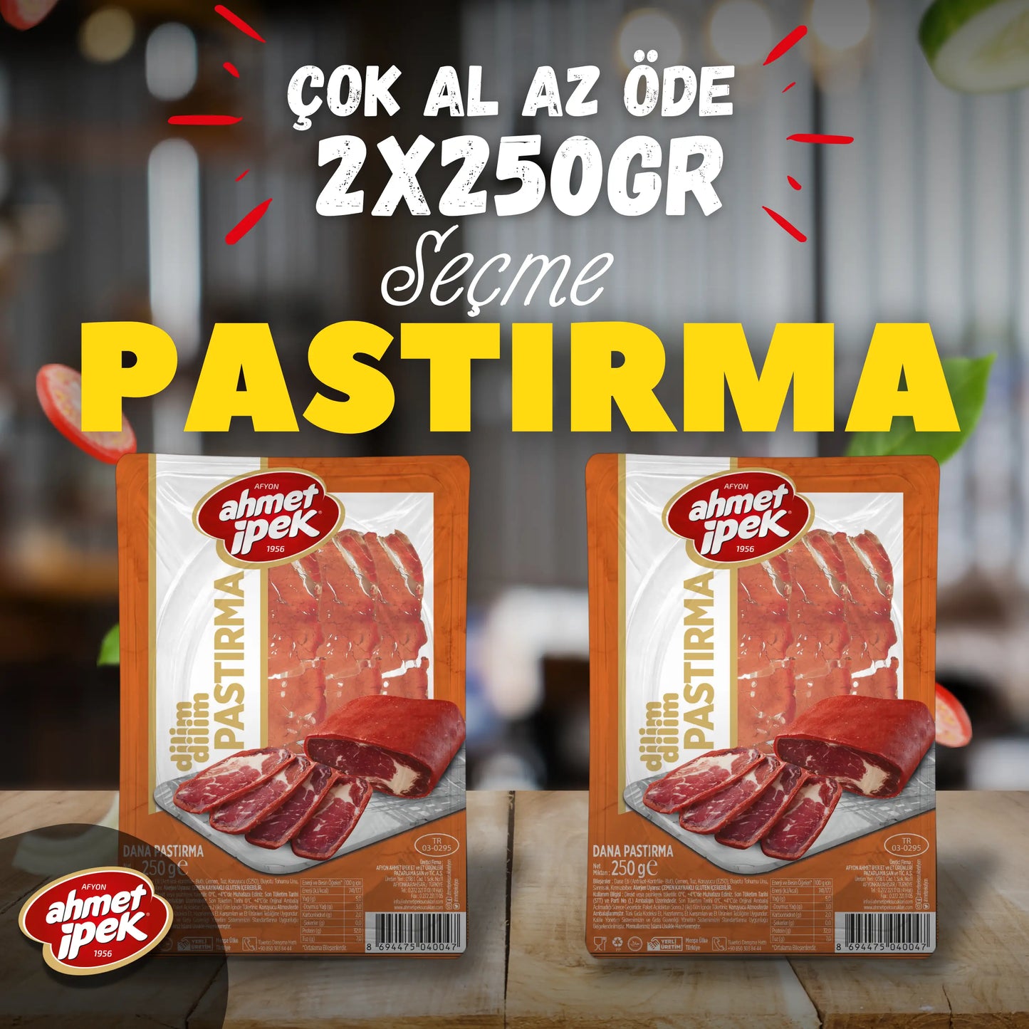 Dilimli Pastırma Seçme 2x250gr