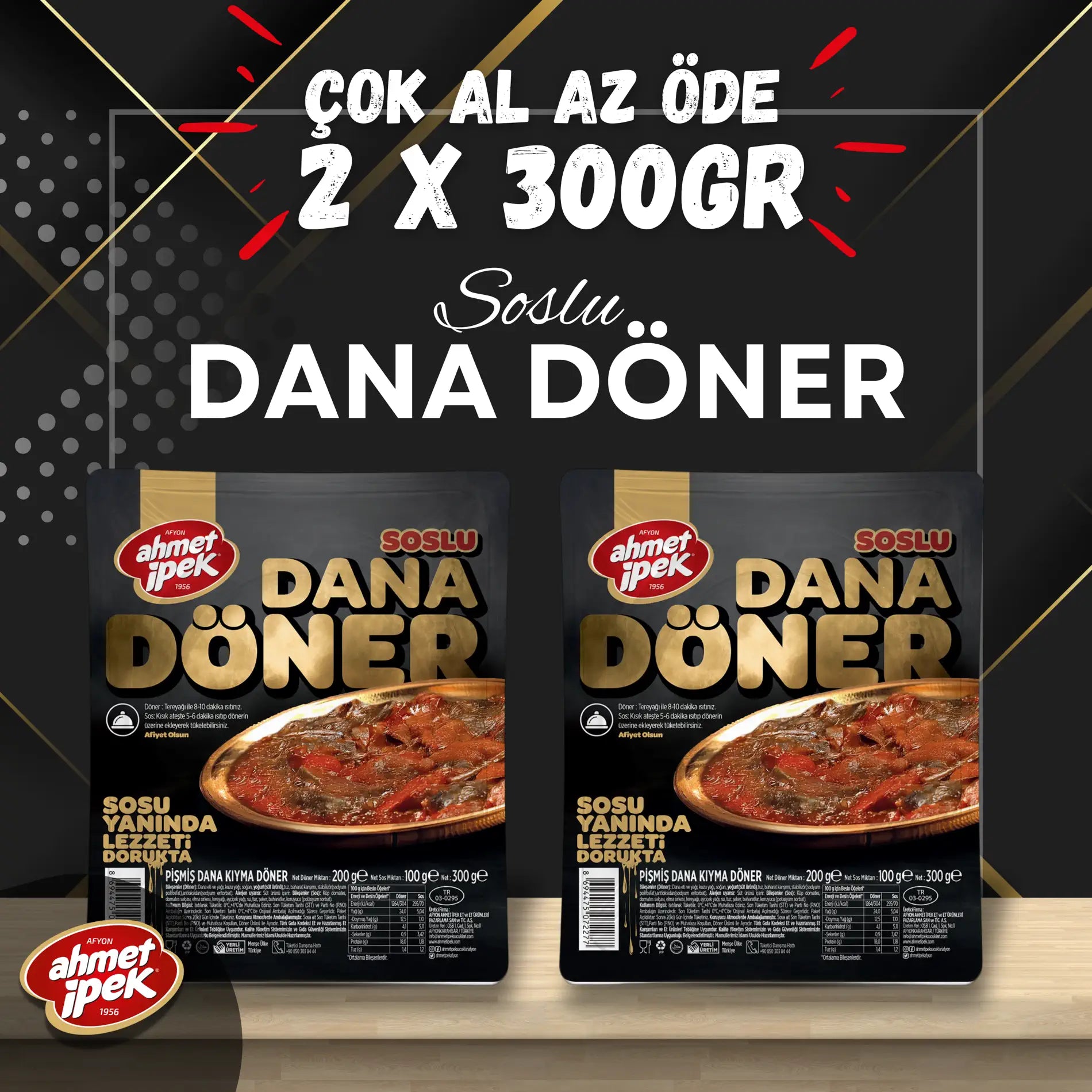Ahmet İpek Soslu Dana Döner 2x300gr